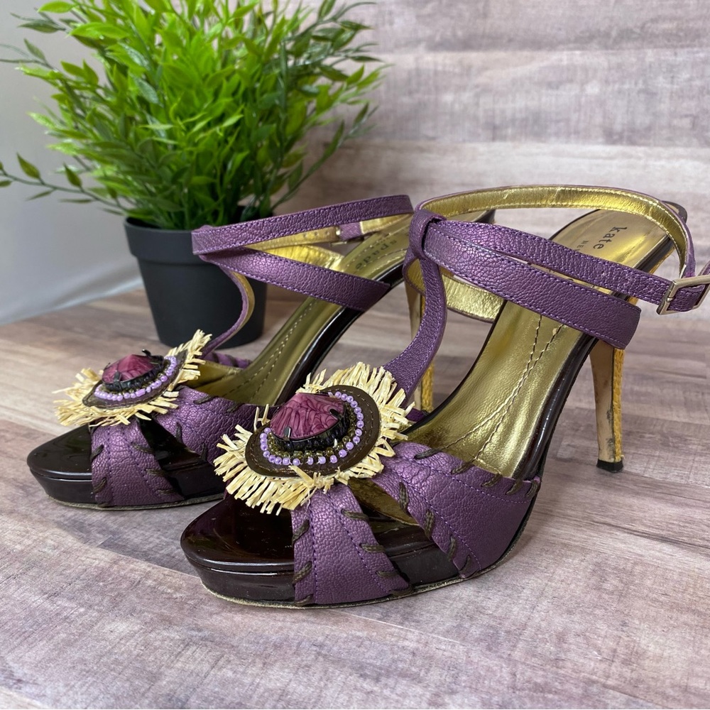 Kate Spade Purple Plum Strappy Pumps - Size: 6.5